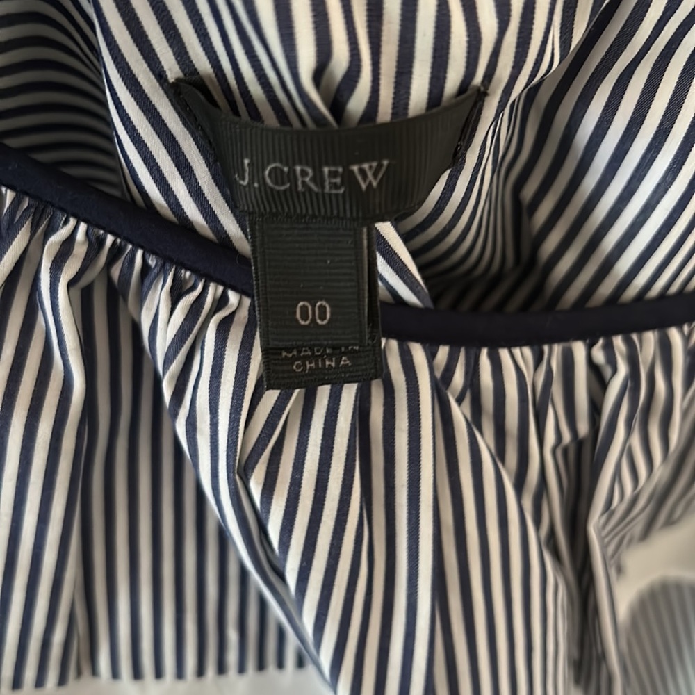 J. Crew One-Shoulder Ruffle Striped Blouse - Picture 4 of 5